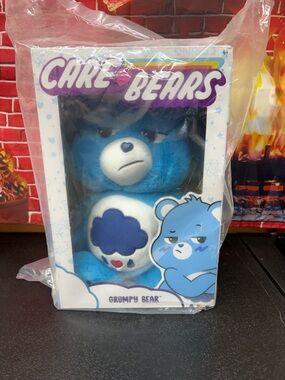 Care Bears Grumpy Bear Plush - Blue with White Belly Badge